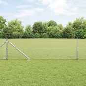Vidaxl Varjena žična ograja s konicami 10 x 0,4 m Srebrna Mreža