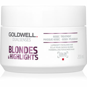 Goldwell Dualsenses Blondes & Highlights regenerirajuca maska neutralizirajuci žuti tonovi (60sec Treatment - Color Protection) 200 ml