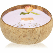 Tropicandle Plum, Rose & Patchouli dišeča sveča z lesenim stenjem 350 ml