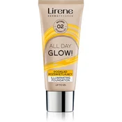 Lirene Vitamin C posvetlitveni fluidni tekoÄŤi puder za dolgoobstojen uÄŤinek odtenek 02 Natural 30 ml