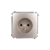 Simon Basic Enojna vtičnica z/brez 16A IP20 z zaklopom za tirnico, satenasto metalizirana BMGZ1z.01/29