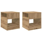 Vidaxl Stranska miza 2 szt. Umetni hrast 40,5 x 40 x 45 cm