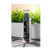 GTV Potopna vtičnica 3x220V O60mm, siva