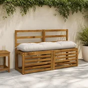 vidaXL Blazina za klop VIANEN 100% poliester Bela 130 x 30 x 12 cm
