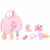 Small foot Majhna kozmetična torbica Foot Baby roza z lesenimi dodatki