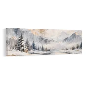 Slika meglena dolina v zimski pokrajini - 90x30