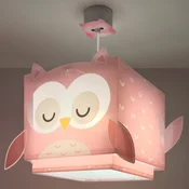 Dalber viseča svetilka LITTLE OWL, roza, E27 - otroška soba - roza, bela - Plastika