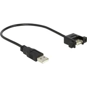 DELOCK Delock USB kabel USB 2.0 USB-A vtič\, USB-A vtičnica 0.25 m črna pozlačeni konektorji 85462, (20417417)