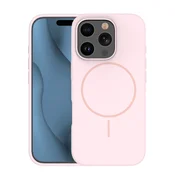 Mat Liquid silikonski ovitek z MagSafe za iPhone 17 - roza