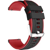 GS Univerzalni silikonski remen 22 mm, crni / crveni