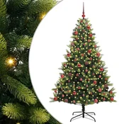 Vidaxl Umjetno hinged božično drevo 300 LED Zelena 180 cm PVC in PE