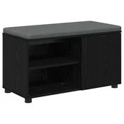Vidaxl Haldna klop Črni Hrast 80 x 38 x 46 cm Oblikovan Les in Tkanina