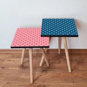 Hanah Home Set klub stocica 2Shp448, 2 komada, Plavi i rozi
