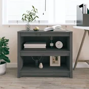 Ormaric za knjige sivi 80 x 35 x 68 cm od masivne borovine