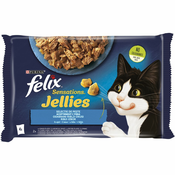 Mokra hrana za mačke, ribe, Felix Sensations, 4 x 85 g