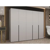 Garderobna omara Hartford 538 (Kašmir) Kašmir, Črna, 202x250x52cm, Vrata omareVrata omare: S tečaji