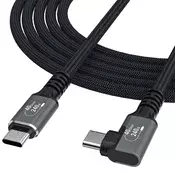 WOZINSKY USB-C Thunderbolt 4 240W 1,5m 4K kutni kabel - crni