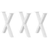 Vidaxl vidaXL Noge za jedilno mizo, 3 kosi, bele, 80 x (72–73) cm, jeklo