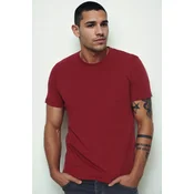 T9569 DEWBERRY BICYCLE COLLAR MENS T-SHIRT-BURGUNDY