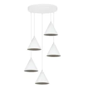 GH VISEČA SVETILKA SOHO BELA S 5 KROŽNIKI 14 CM E14