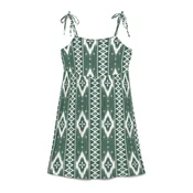 VERO MODA Poletna obleka VMMYMILO  ecru / temno zelena / bela
