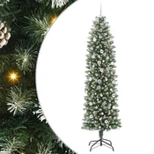 Vidaxl Umetno vitko božično drevo med 300 LED Zelena in Bela 240 cm