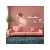VIDAXL Kavč dvosed z ležiščem in dvema blazinama roza žamet
