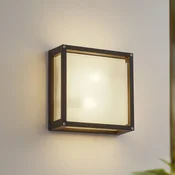 Lucande zunanja stenska svetilka Aurelien, antracit, senzor, 25x25 cm - Sodobni - antracit, motno steklo - Aluminij