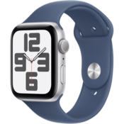 Apple Apple Watch SE (2024) GPS 40mm Silver AC, Denim Sport Band - S/M, (MXEC3QCA)