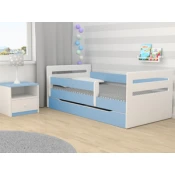 Drveni djecji krevet Tomi s ladicom - plavi - 180x80 cm