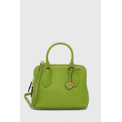 Usnjena torbica Tory Burch zelena barva