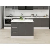 Hanah Home kuhinjsko ostrvo Alvinka 20236, 120 cm, belo / antracit