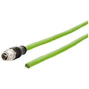 Metz Connect Metz Connect 142M2X10050 M12 omrežni kabel CAT6a S/FTP 5 m zelena PUR plašč, kislinsko odporen, odporen na ozon, UV odporen, primeren za verigo za spe, (20532954)