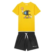 Champion Komplet majica in kratke hlače 307062 Rumena Regular Fit