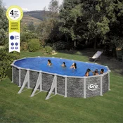 Montažni bazen GRE 7.3m x 3.75m x 1.2m ovalni u boji kamena