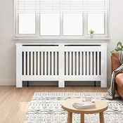 vidaXL Pokrov radiatorja Visok sijaj bela 172 x 19 x 81,5 cm