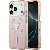 shumee Ovitek Guess IML Gradient Triangle Logo MagSafe za iPhone 17 Pro roza