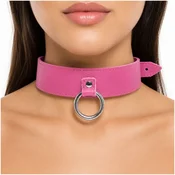 BDSM ovratnica, nastavljiva, roza usnje, Leder 1023