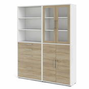 Bijela/u prirodnoj boji modularna biblioteka u dekoru hrasta 178x222 cm Prima – Tvilum