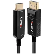 Lindy 30m Fibre Optic Hybrid DisplayPort 1.2 to HDMI 18G Cable