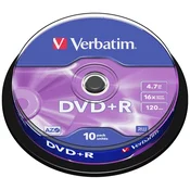 1 to 3 VERBATIM DVD-R 4.7GB 16X ZA SNEMANJE RAČUNALNIŠKIH PODATKOV 10 KOSOV
