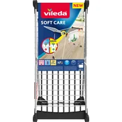 Vileda Sušilnik perila Vileda Soft Care, zložljiv, aluminij in jeklo, 21 m sušilne površine, kolesa za enostavno premikanje, bele barve