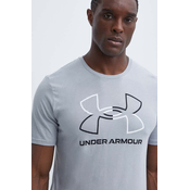 UNDER ARMOUR Majica FOUNDATION  siva / črna / bela