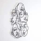 Wallity Zidna dekoracija Faces Line Art- APT743 L, 73 x 99 cm, Crna