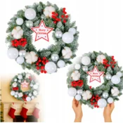 Korbi BOŽIČNI VENČEK – ELEGANTNA PRAZNIČNA DEKORACIJA, BARVNA, WZ7, 40CM