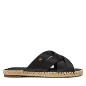 Natikači Tommy Hilfiger Satin Espadrille Mule FW0FW08502 Črna