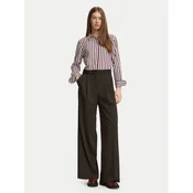 Tommy Hilfiger Hlače iz tkanine Blend WW0WW51898 Rjava Wide Leg