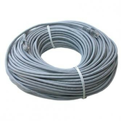 LAN omrežni kabel UTP patchcord, Cat.5e, RJ45 moški - RJ45 moški, 50 m, neekraniran, siv, varčen