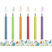Rojstnodnevne svečke Colorful Flames, mešane, 6 kosov.