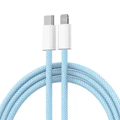 Kabl Braided PD Type-C na Lightning 20W plavi
